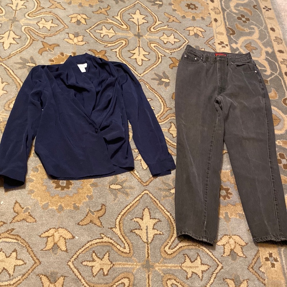 VINTAGE SASSOON JEANS size 12 W/ BLOUSE size 8 $40